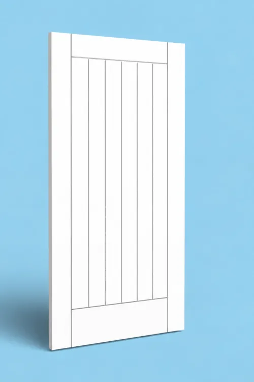 Vertical boarded style door leaf