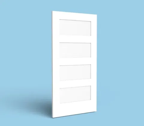 Four horizontal panel shaker style door blank