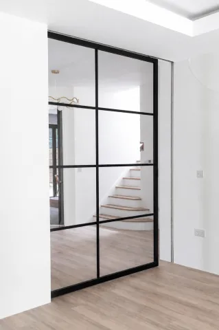 Metal framed door in pocket kit