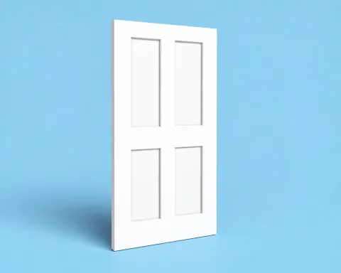 4 recessed panel door leaf