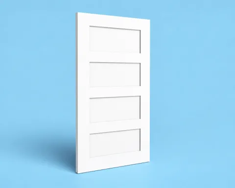 4 panel shaker style door leaf