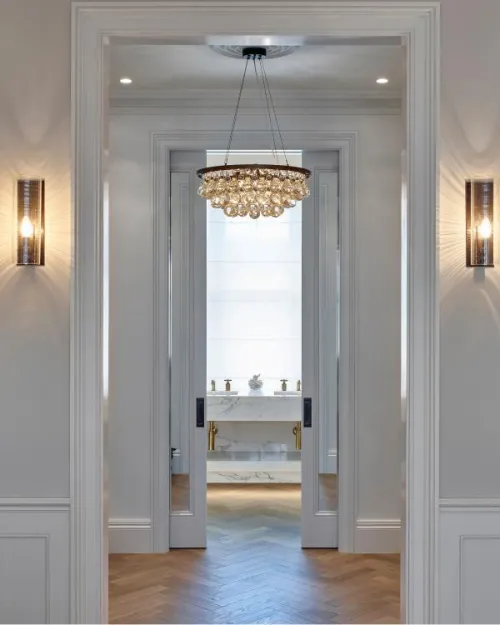 Pair of pocket doors in high end apartment