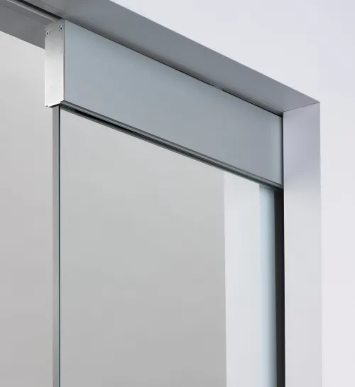 Frameless glass door in architrave free pocket kit